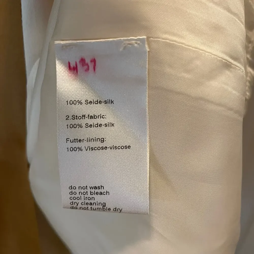 AKRIS 100% Silk Color Block Skirt | Brown, Cream US 10, F 42, D 40, Vents $1590